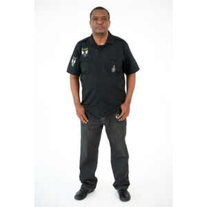 Men's Old Skool Black Gold Embroidered Jeans Waist